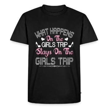 Ce qui se passe sur le voyage des filles reste drôle - T-shirt Premium bio Homme - noir - Devant - Nico (187cm)