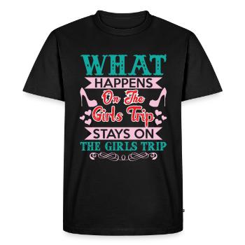 Ce qui se passe sur le voyage des filles reste drôle - T-shirt Premium bio Homme - noir - Devant - Nico (187cm)