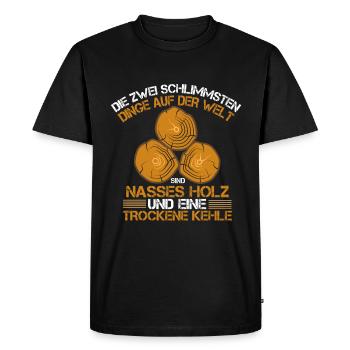 Lustiger Holzfäller Förster Forstwirt Spruch - Männer Premium Bio T-Shirt - Schwarz - Vorne - Nico (187cm)