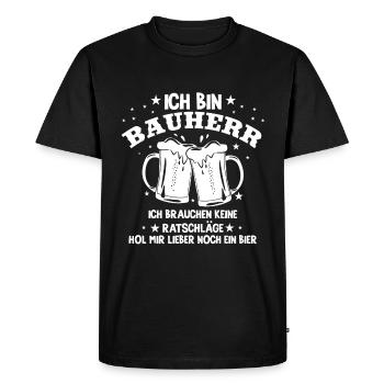 Ich Bin Bauherr Lustiger Hausbau Richtfest Spruch - Männer Premium Bio T-Shirt - Schwarz - Vorne - Nico (187cm)