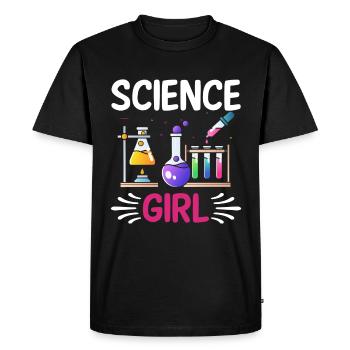 Science Fille STEM Biologie Chimie Physique Femmes - T-shirt Premium bio Homme - noir - Devant - Nico (187cm)