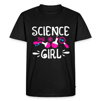 Science Fille STEM Biologie Chimie Physique - T-shirt Premium bio Homme - noir - Devant - Nico (187cm)