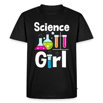 Science Fille STEM Biologie Chimie Physique Femmes - T-shirt Premium bio Homme - noir - Devant - Nico (187cm)