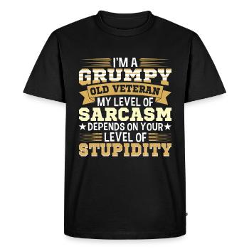Grumpy Old Army Veteran US Patriot - Men's Premium Organic T-Shirt - black - Front - Nico (187cm)