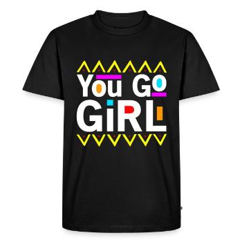 You go girl slogan design - T-shirt Premium bio Homme - noir - Devant - Nico (187cm)