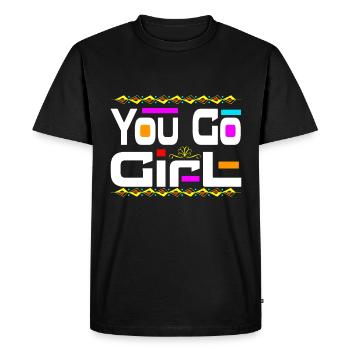 You go girl slogan design - T-shirt Premium bio Homme - noir - Devant - Nico (187cm)