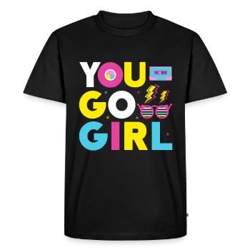 You go girl slogan design - T-shirt Premium bio Homme - noir - Devant - Nico (187cm)