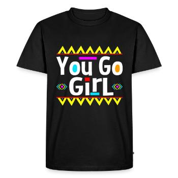 You go girl slogan design - T-shirt Premium bio Homme - noir - Devant - Nico (187cm)