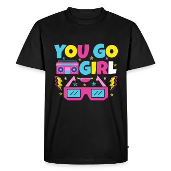 You go girl slogan design - T-shirt Premium bio Homme - noir - Devant - Nico (187cm)