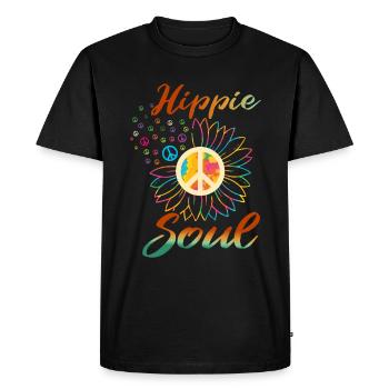 Âme hippie - T-shirt Premium bio Homme - noir - Devant - Nico (187cm)