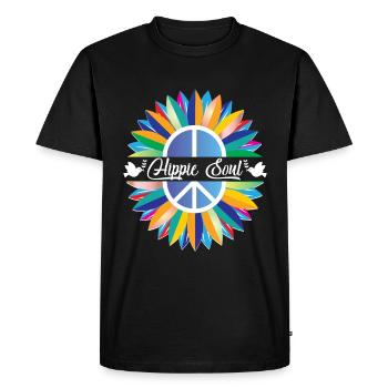 Âme hippie - T-shirt Premium bio Homme - noir - Devant - Nico (187cm)