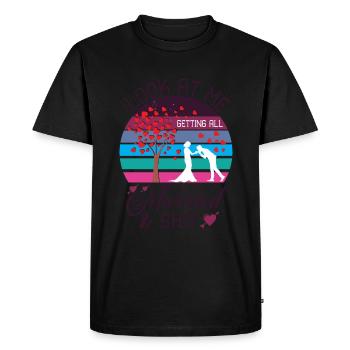 Regardez-moi me marier tous - T-shirt Premium bio Homme - noir - Devant - Nico (187cm)