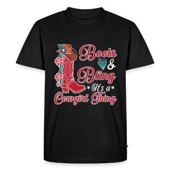 Boots and Bling It's a Thing Funny Country Music - Men's Premium Organic T-Shirt - black - Front - Nico (187cm)
