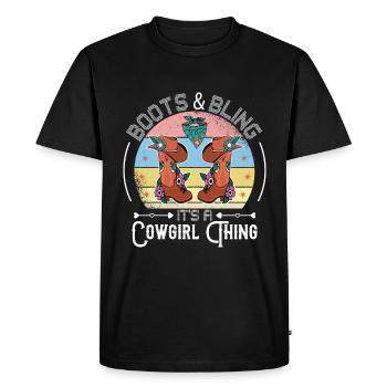 Boots and Bling It's a Thing Funny Country Music - Men's Premium Organic T-Shirt - black - Front - Nico (187cm)