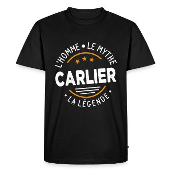 Carlier The Man The Myth The Legend - Men's Premium Organic T-Shirt - black - Front - Nico (187cm)