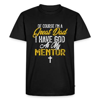 Dieu est mon mentor Fête des pères chrétiens - T-shirt Premium bio Homme - noir - Devant - Nico (187cm)