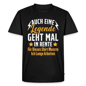 Une légende prend sa retraite Un drôle de retraité - T-shirt Premium bio Homme - noir - Devant - Nico (187cm)