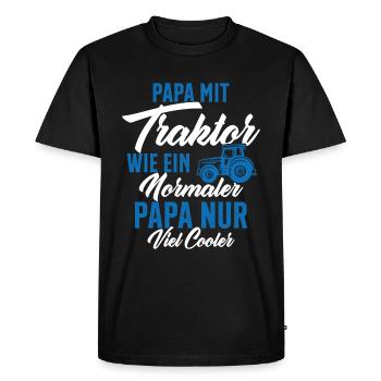 Tracteur Papa nit comme un - T-shirt Premium bio Homme - noir - Devant - Nico (187cm)