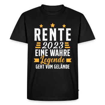 La légende prend sa retraite Cadeau retraité 2023 - T-shirt Premium bio Homme - noir - Devant - Nico (187cm)