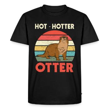 Hot Hotter Otter Funny animal love Otter love - T-shirt Premium bio Homme - noir - Devant - Nico (187cm)
