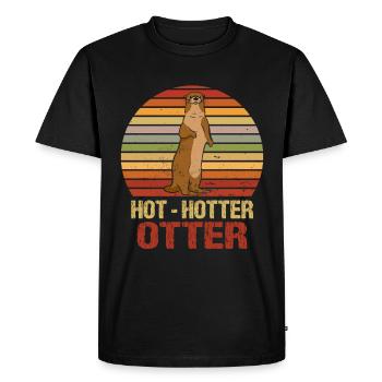Hot Hotter Otter Funny animal love Otter love - T-shirt Premium bio Homme - noir - Devant - Nico (187cm)