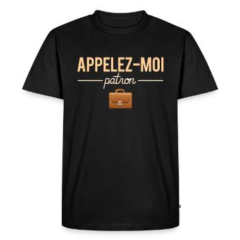 Appelez Moi Patron Blague Chef Humour - T-shirt Premium bio Homme - noir - Devant - Nico (187cm)