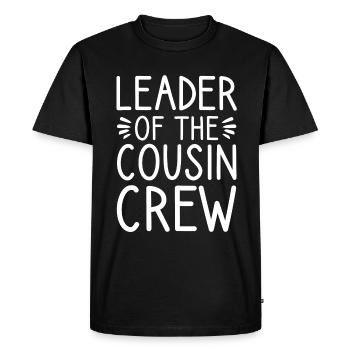 Chef de l’équipage Cousin | Fête de rassemblement familial - T-shirt Premium bio Homme - noir - Devant - Nico (187cm)
