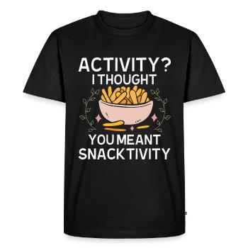 Activité Je pensais que vous vouliez dire grignotation - T-shirt Premium bio Homme - noir - Devant - Nico (187cm)