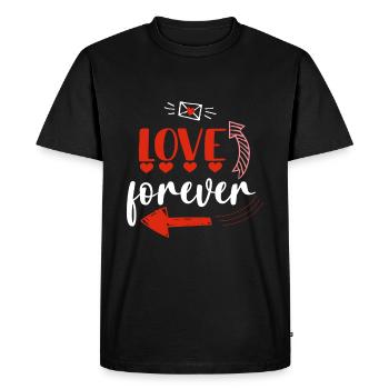Love Forever - Men's Premium Organic T-Shirt - black - Front - Nico (187cm)