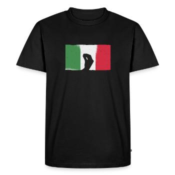 Geste de la main italienne Capisci | Drapeau italien - T-shirt Premium bio Homme - noir - Devant - Nico (187cm)