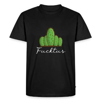 Déclaration du majeur Cactus Fucktus - T-shirt Premium bio Homme - noir - Devant - Nico (187cm)