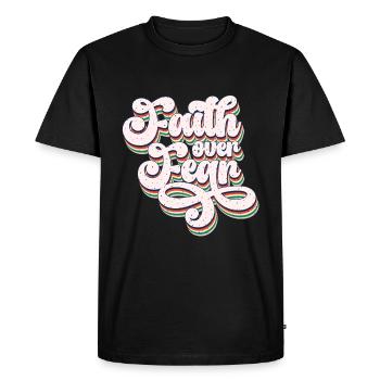 Rétro La foi sur la peur - T-shirt Premium bio Homme - noir - Devant - Nico (187cm)