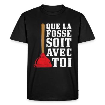 Que La Fosse Soit Avec Toi - T-shirt Premium bio Homme - noir - Devant - Nico (187cm)