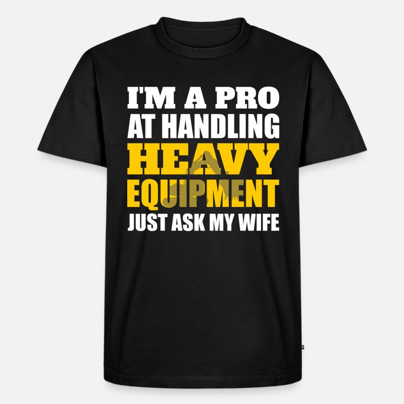 Retro Bagger Spruch Baggerfahrer Baustelle - Männer Premium Bio T-Shirt - Schwarz