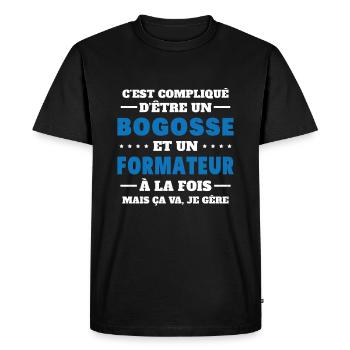 Bogosse Et Formateur Cadeau Meilleur Collègue - T-shirt Premium bio Homme - noir - Devant - Nico (187cm)