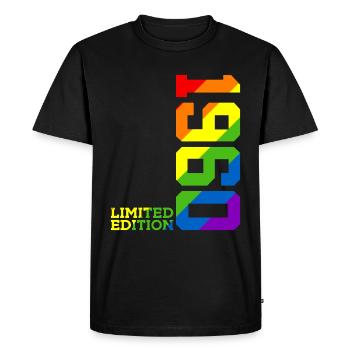 FIERTÉ QUEER ARC-EN-CIEL DES ANNÉES 1960 DES 66 ANS LGBTQ - T-shirt Premium bio Homme - noir - Devant - Nico (187cm)