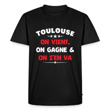 Rugby Toulouse Humour Cadeau Supporter - T-shirt Premium bio Homme - noir - Devant - Nico (187cm)