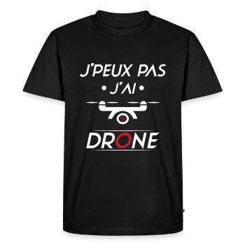 J'peux pas j'ai Drone - T-shirt Premium bio Homme - noir - Devant - Nico (187cm)