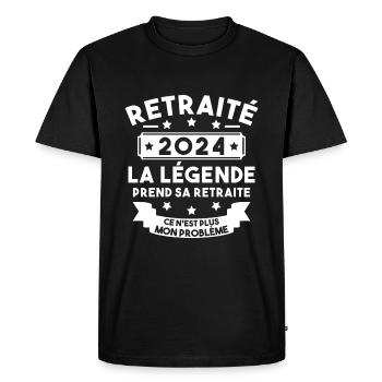 Retraité 2024 Pour Homme Femme Départ Retraite - T-shirt Premium bio Homme - noir - Devant - Nico (187cm)