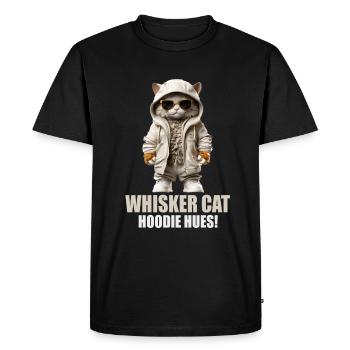 chemise de chat drôle dire moustache chat sweat à capuche - T-shirt Premium bio Homme - noir - Devant - Nico (187cm)