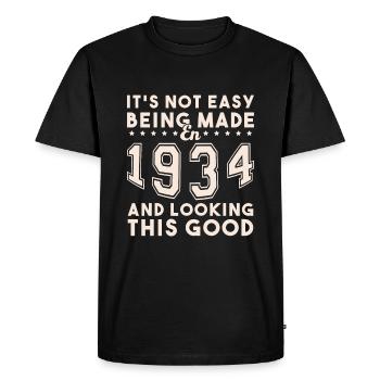 Fabriqué en 1934 et ayant l’air aussi bien - T-shirt Premium bio Homme - noir - Devant - Nico (187cm)