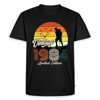 Millésime 1984 édition limitée 50e anniversaire - T-shirt Premium bio Homme - noir - Devant - Nico (187cm)