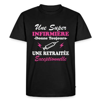 Retired Nurse Humor Retirement Gift - Men's Premium Organic T-Shirt - black - Front - Nico (187cm)
