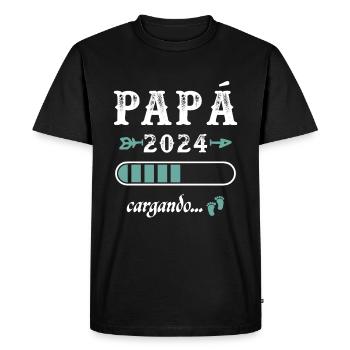 Dad 2024 Loading Gift Future Father - Men's Premium Organic T-Shirt - black - Front - Nico (187cm)