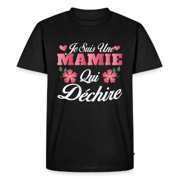 Je suis une mamie qui déchire - T-shirt Premium bio Homme - noir - Devant - Nico (187cm)