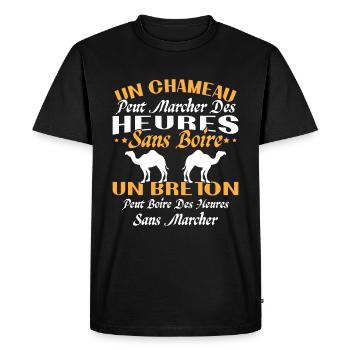 Breton can drink for hours without walking - Men's Premium Organic T-Shirt - black - Front - Nico (187cm)
