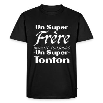 A super brother always becomes a great uncle - Men's Premium Organic T-Shirt - black - Front - Nico (187cm)