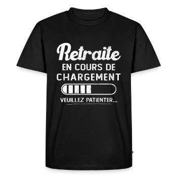 Retreat being loaded, please wait - Men's Premium Organic T-Shirt - black - Front - Nico (187cm)