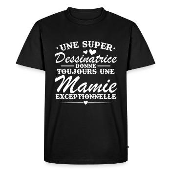 Cartoonist always gives exceptional granny - Men's Premium Organic T-Shirt - black - Front - Nico (187cm)