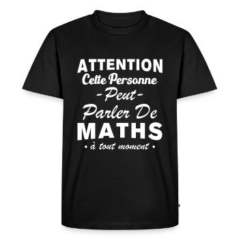 This person can talk about math at any time - Men's Premium Organic T-Shirt - black - Front - Nico (187cm)